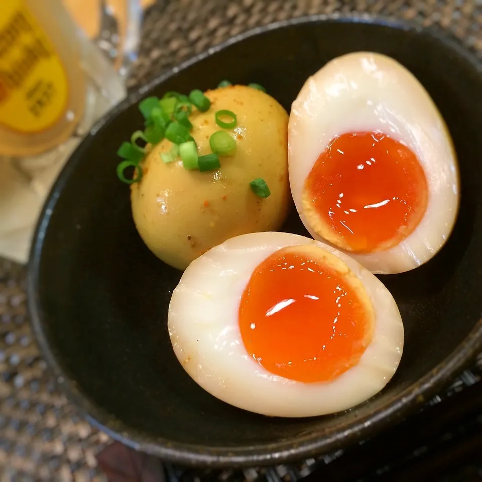 味玉大将のカレー味玉( ´艸｀)|かのパパさん