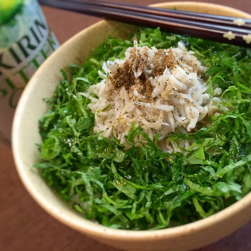 しらす・山椒・青じそ丼っ。|かのパパさん