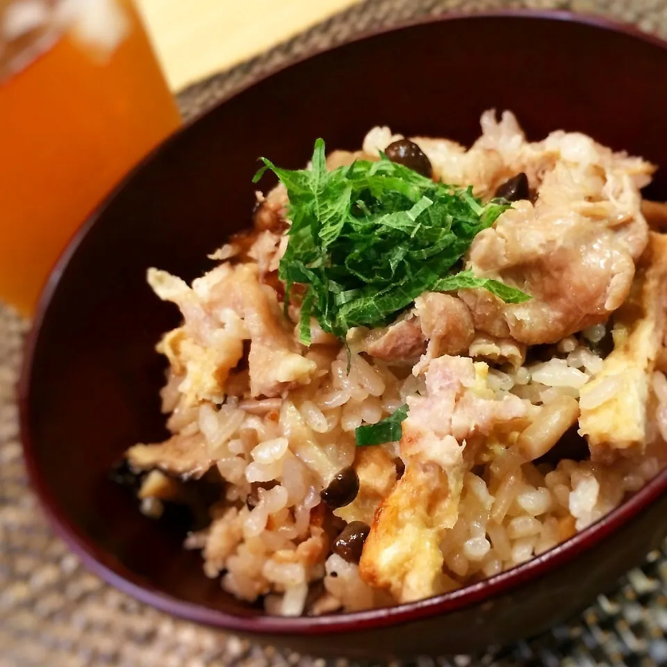 しょうが焼き風炊き込みご飯。|かのパパさん