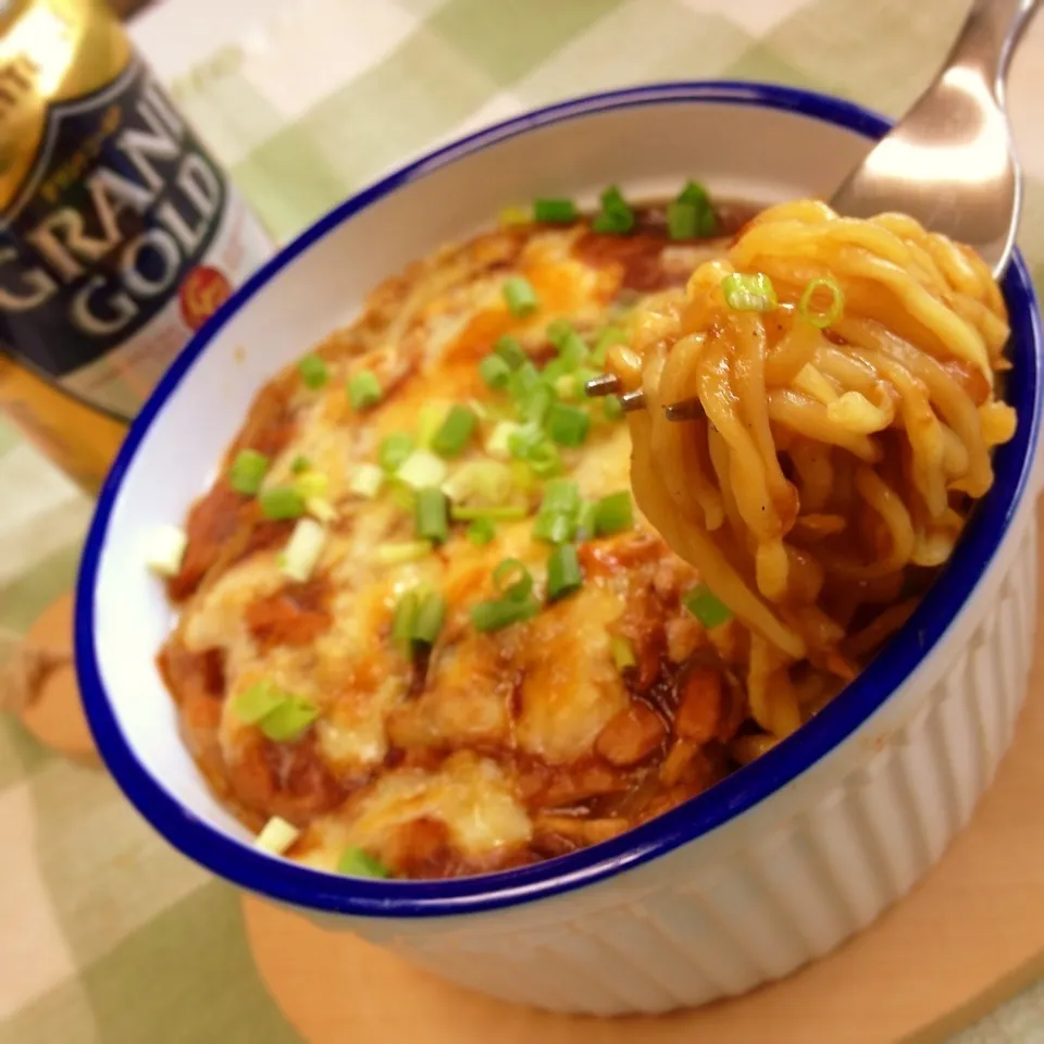 あきちゃんまんさんの焼きラーメンカレー♪|かのパパさん