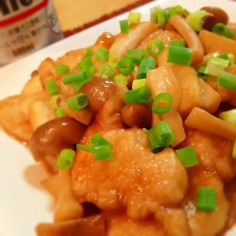 鶏胸肉ときのこのバター醤油炒め|かのパパさん