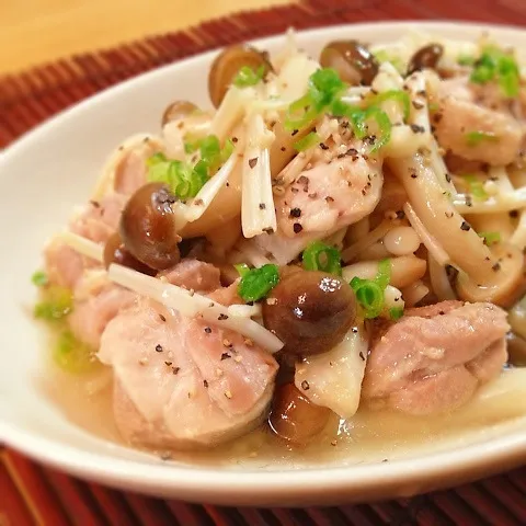 鶏肉とキノコのうま塩ニッ(^_^)|かのパパさん