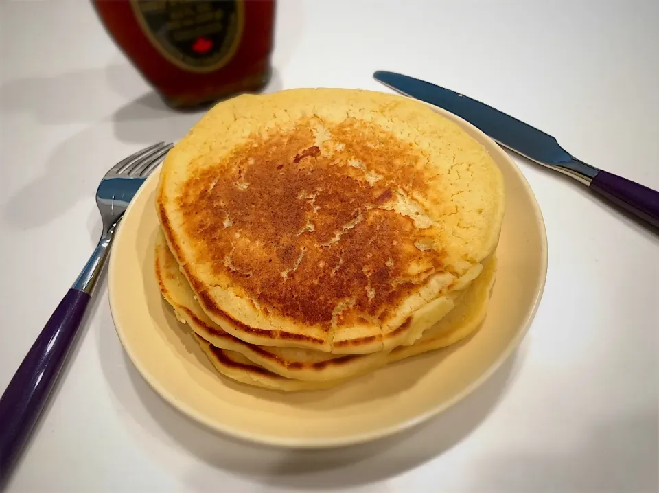 Snapdishの料理写真:もちもちお豆腐ホットケーキ|あき***さん