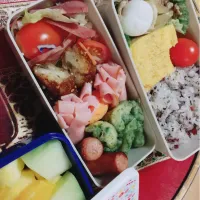 Snapdishの料理写真:手抜きしすぎたお弁当です…www|パンダさん🌱さん