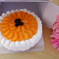 Cheesecake with orange toppings|kokinekat@(・●・)@さん