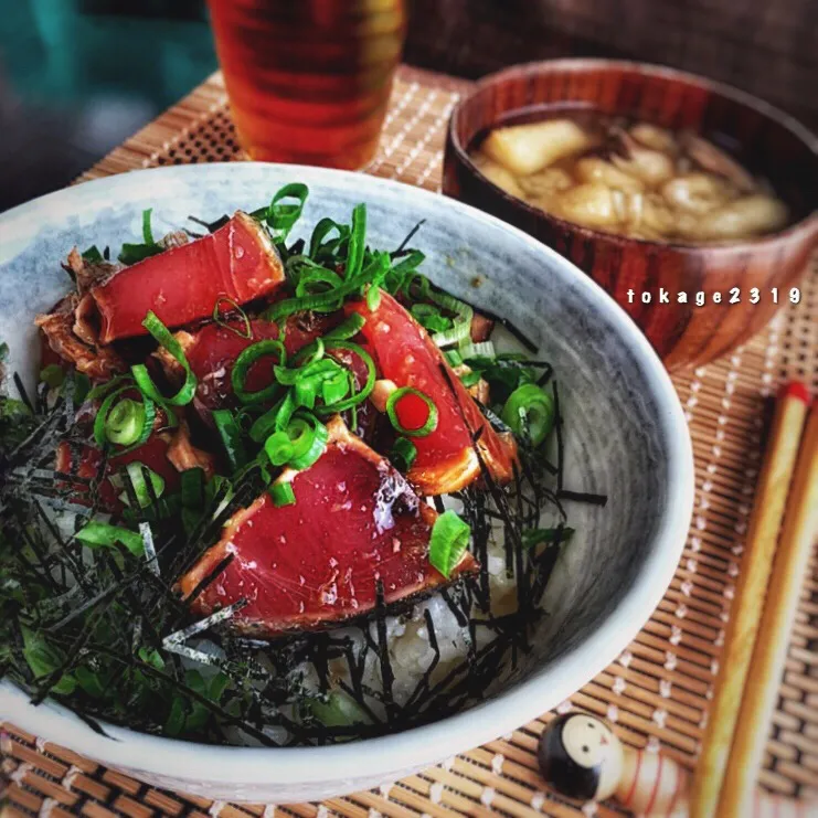 Snapdishの料理写真:高知 鰹の漬け丼🍚|とかげ2319さん