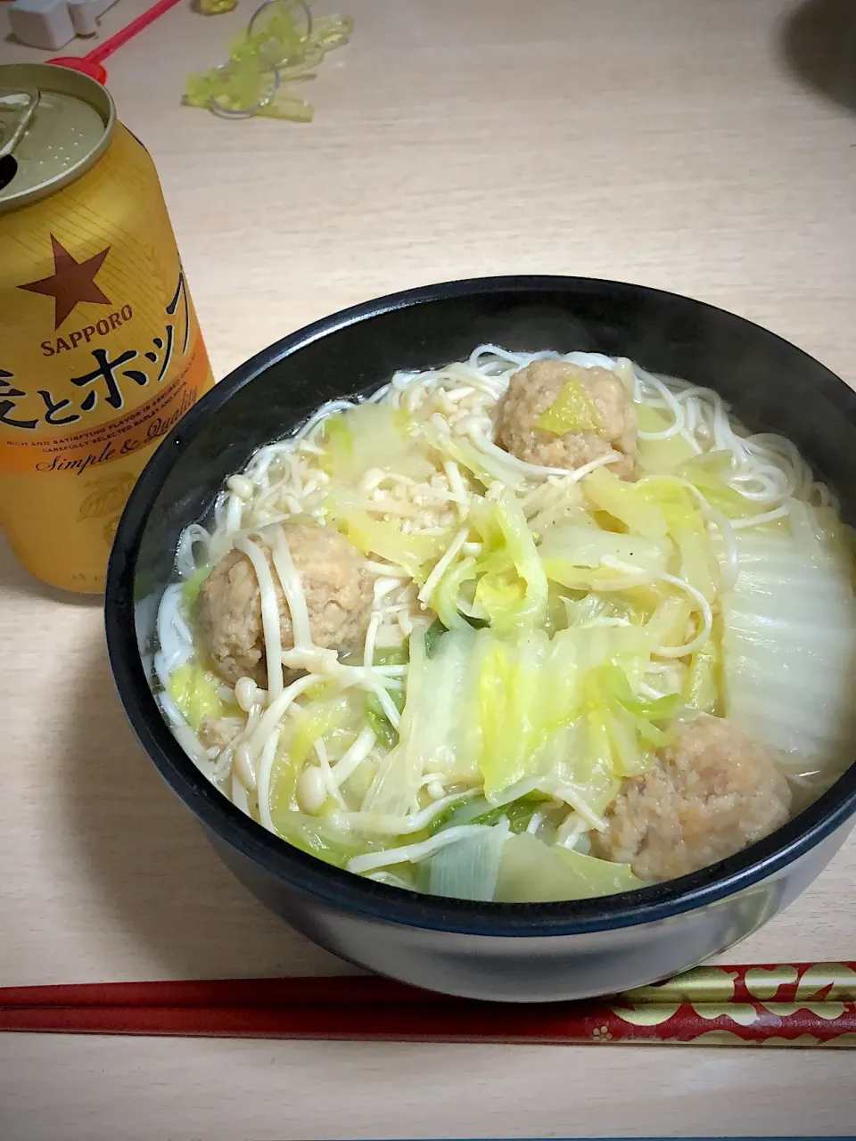 Snapdishの料理写真:晩ご飯は野菜入りのにゅーめん‼️|mayuさん