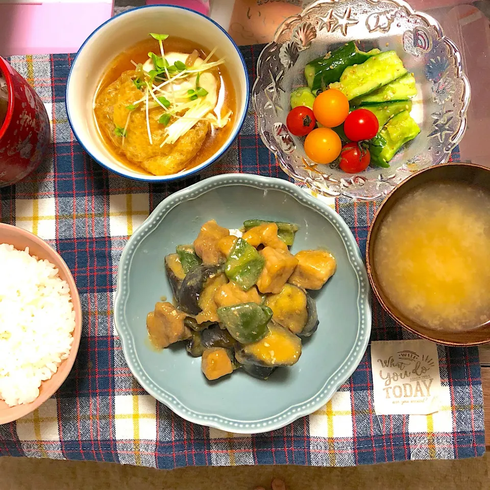 10.2夕飯 なすの味噌炒め|ピカさん