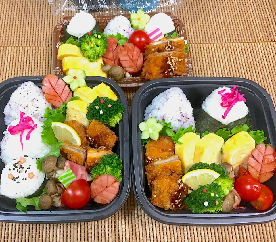 Snapdishの料理写真:#onigiriaction 
 #おにぎりアクション 
 #旦那弁当 
 #男子弁当 
 #お昼ご飯 
 #おにぎり|tomokoさん