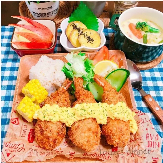 太っちょ海老フライ🍤🍤🍤|sakikoさん