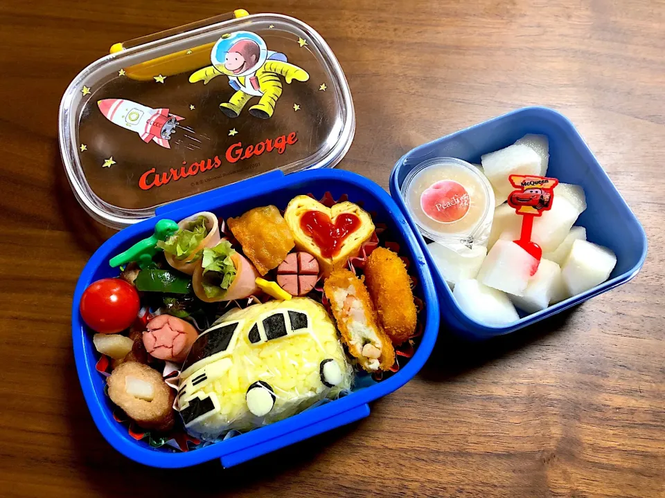 年少さん次男のリクエスト☆黄色い車のおにぎり☆キャラ弁♬|ma-chanさん