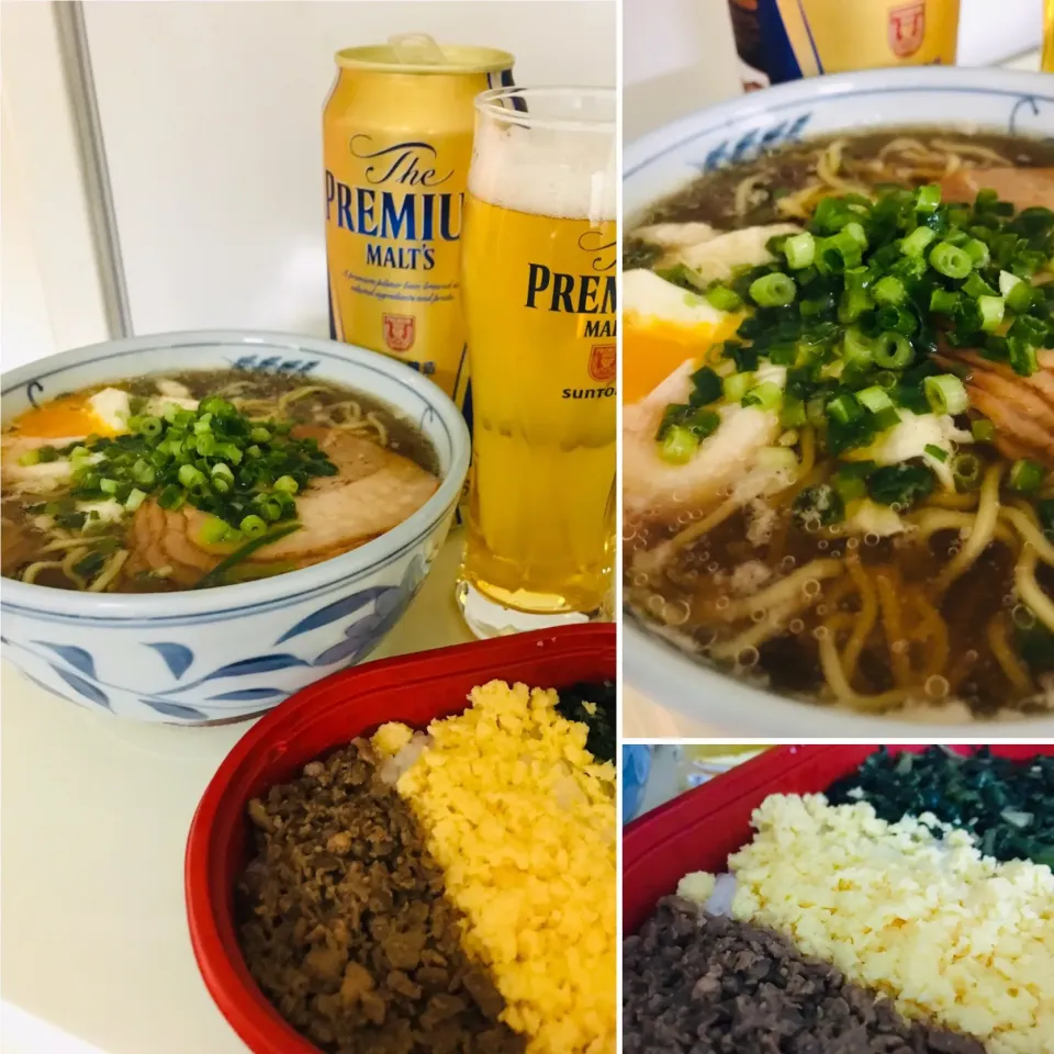 簡単手抜きの“焼豚・生卵 醤油ラーメン” & 三食飯|平大さん