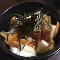 柿と長芋のわさび醤油和え