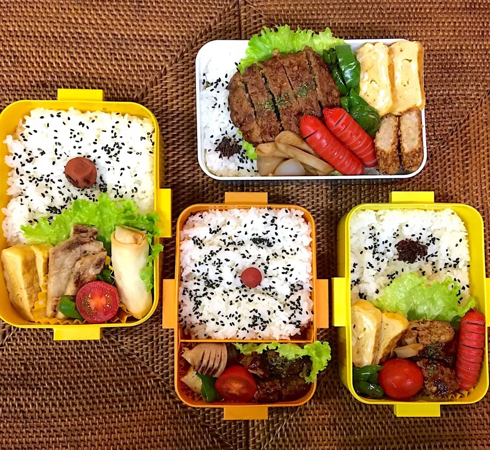 #中高生弁当  #父ちゃん弁当 #ハンバーグだったり魚だったり…|よちこさん