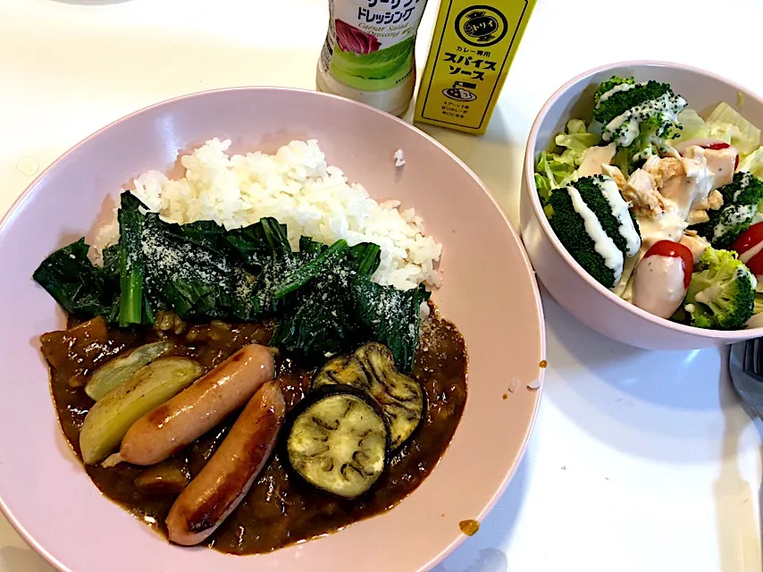 チキンカレー🍛色々のせ♡2018/11/13|ちび太さん