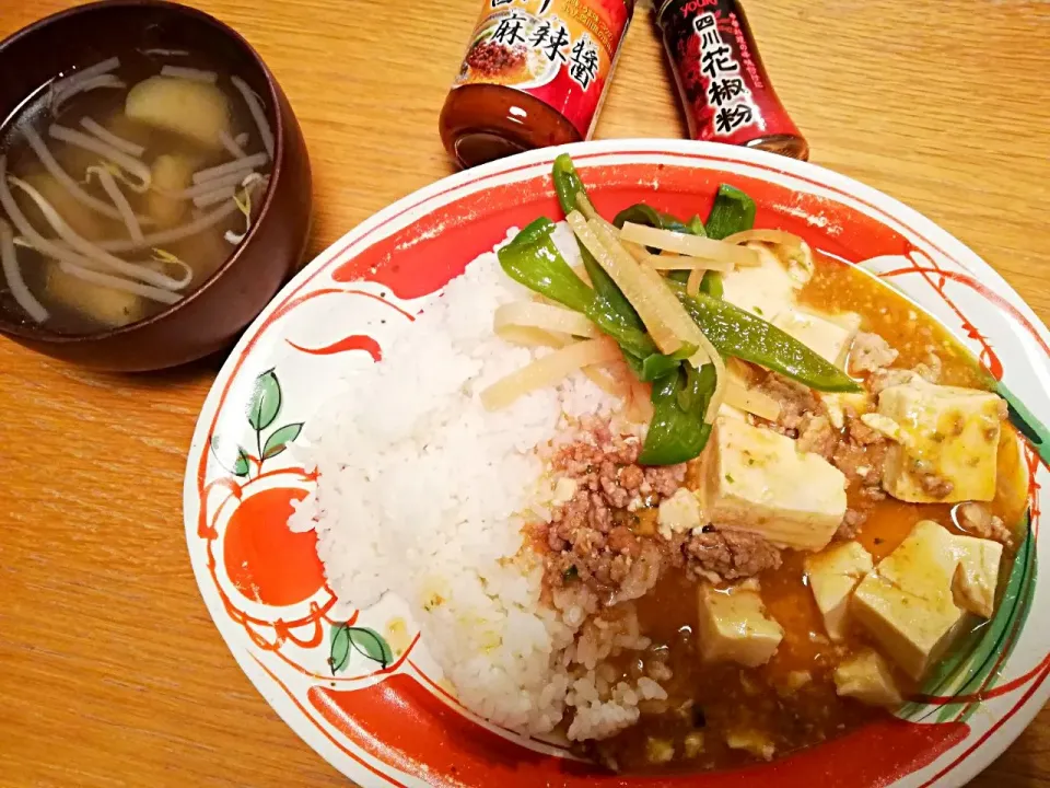 麻婆豆腐丼　野菜炒め添え|lotusさん