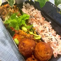 Snapdishの料理写真:息子弁当🍱  古代米入りご飯