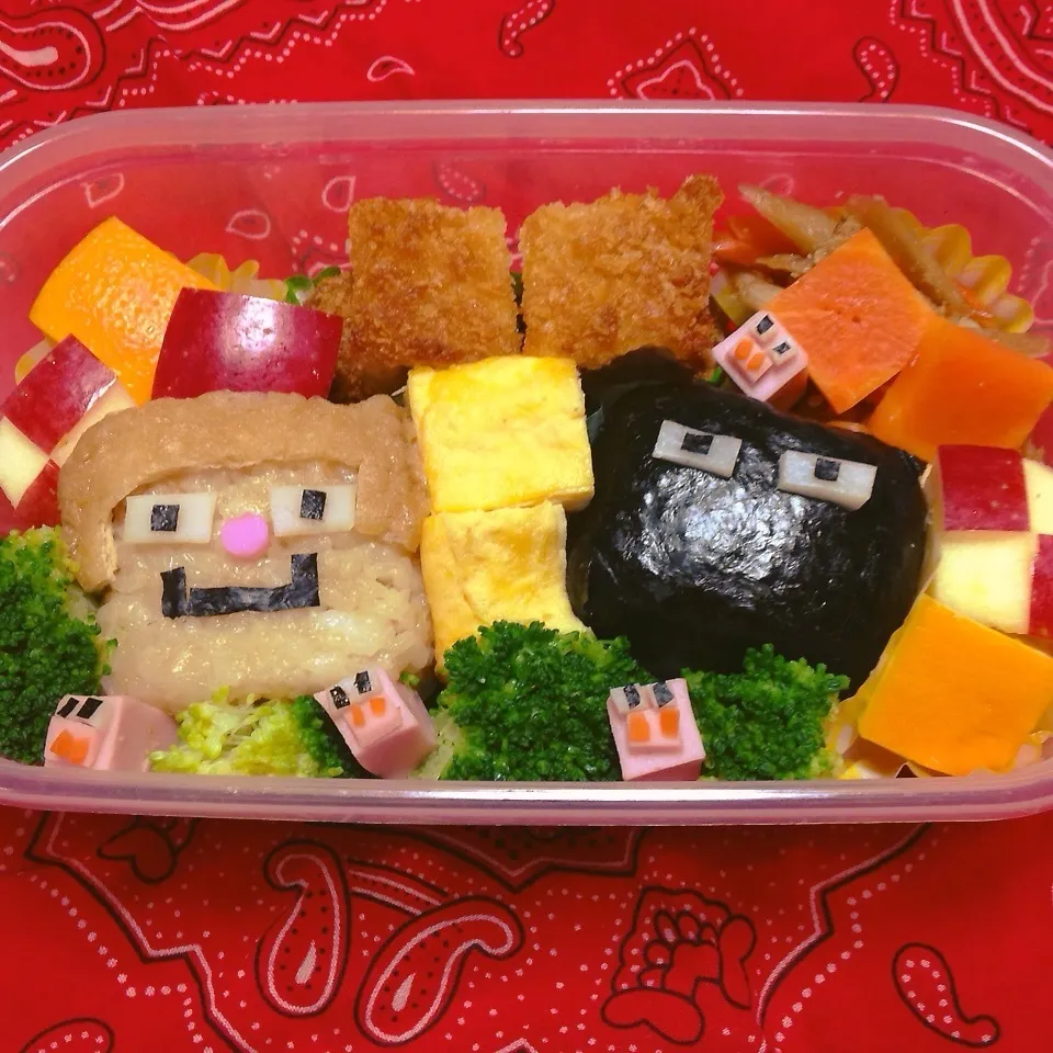 Snapdishの料理写真:マインクラフト キャラ弁(^^)|イクイブさん