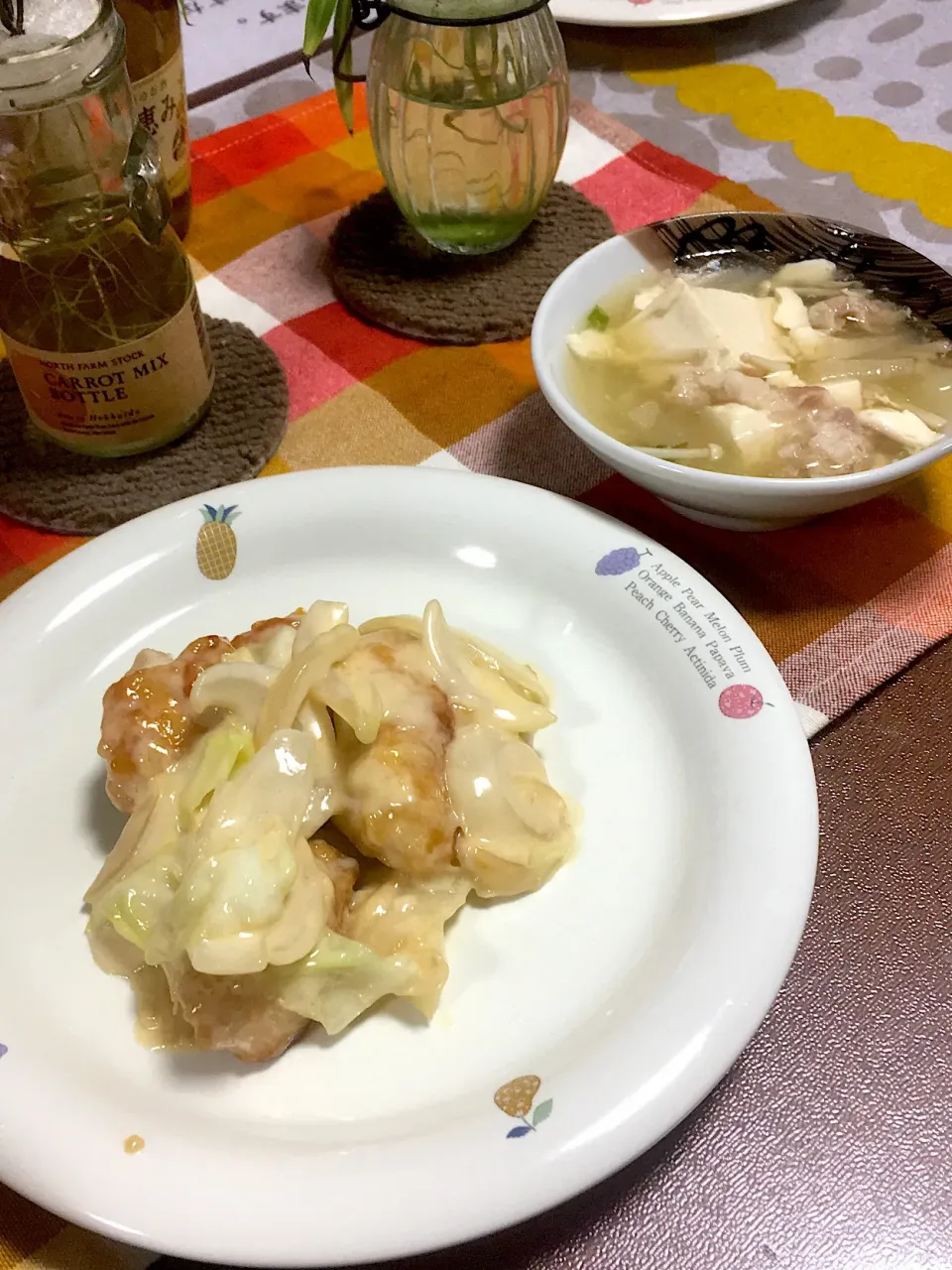 チキンアイオリソースと豆腐の野菜あん仕立て|けもさん