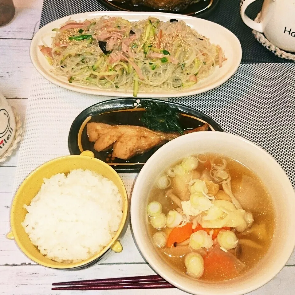 鱈の煮付けと、具だくさんのすいとんであったかメニュー❤|sora🍀さん