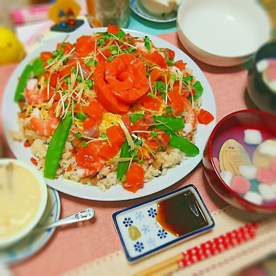 Snapdishの料理写真:ひなまつりなので、ひなまつりのごちそう♪|sora🍀さん