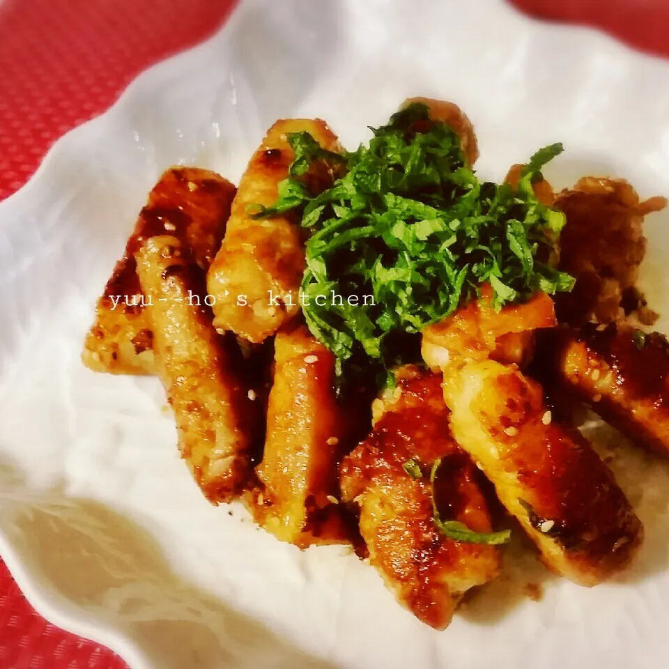 シャキシャキホクホク長芋で照り照り豚肉ロール😋|teddy☆さん