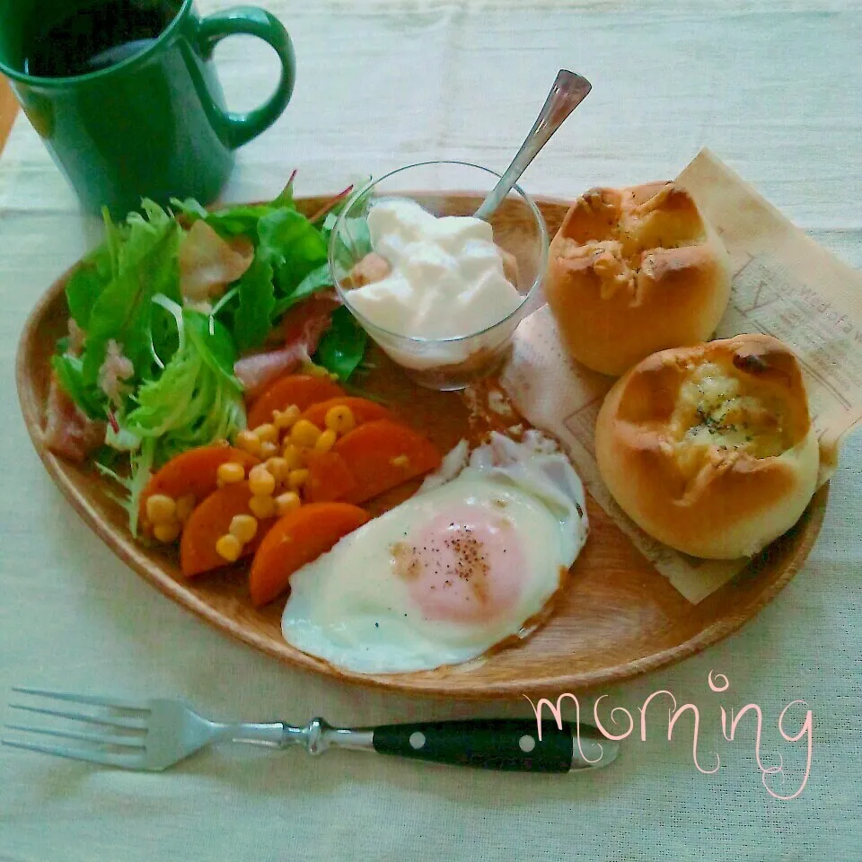 新じゃがポテトパンで朝ごはん|えるえるさん