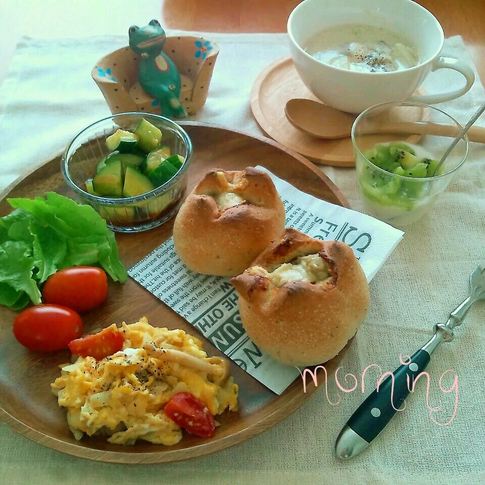 ポテトパンで朝ごはん|えるえるさん