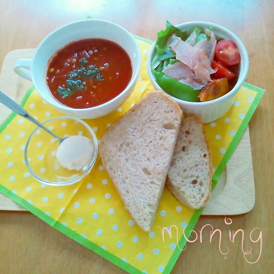 ごはんパンで朝ごはん|えるえるさん