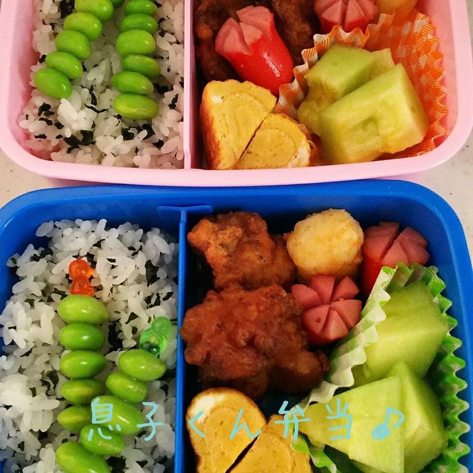 Snapdishの料理写真:息子＆娘ちゃん弁当17/06/13|meguminさん