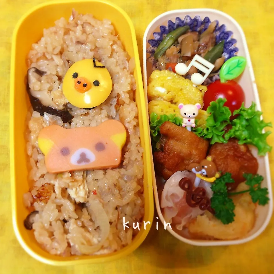 Snapdishの料理写真:炊き込みごはんのお弁当|くりんさん