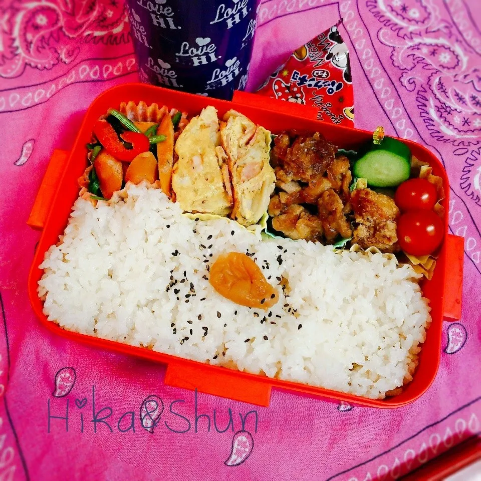 Snapdishの料理写真:高1弁当☆晴れ朝練|ひかまむさん