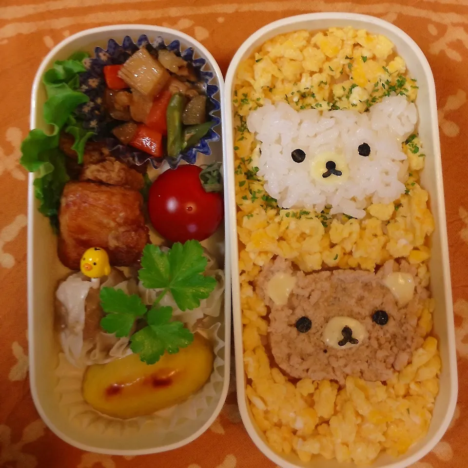 リラックマのそぼろ弁当|くりんさん