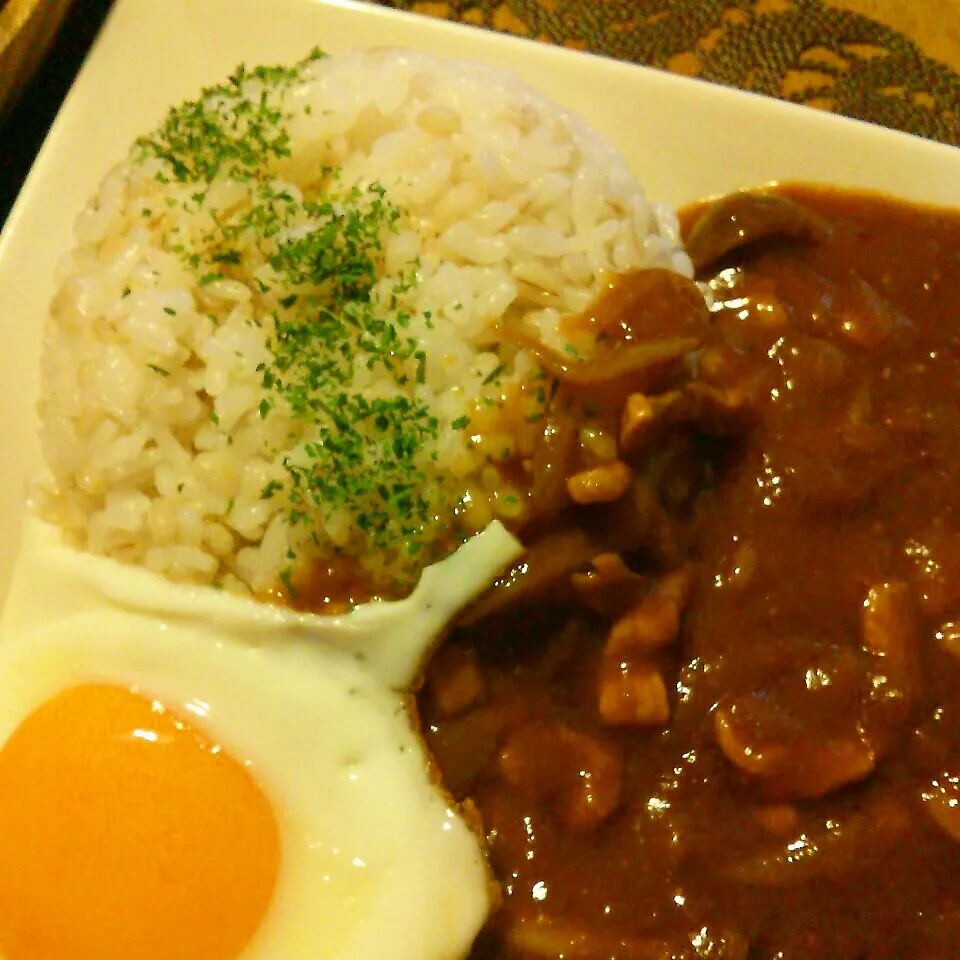 Snapdishの料理写真:♪もち押し麦ご飯de,ハヤシライス♪|Micoさん