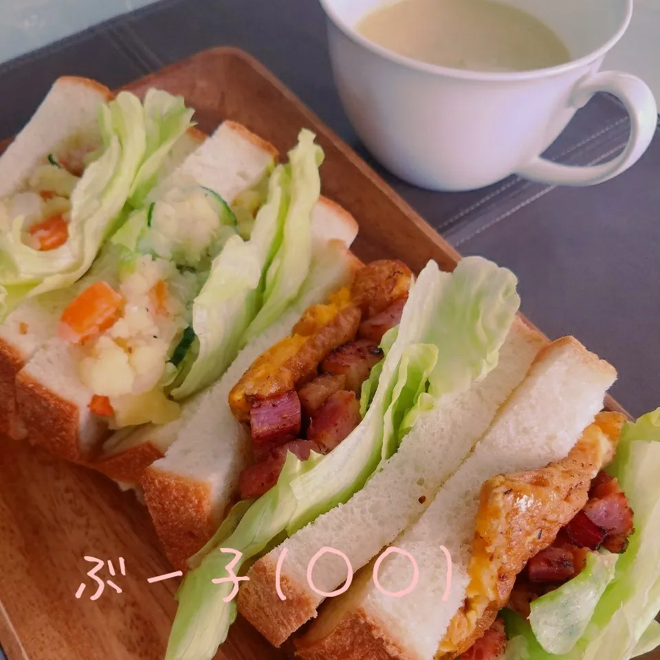 サンドイッチの朝食|ぶー子さん