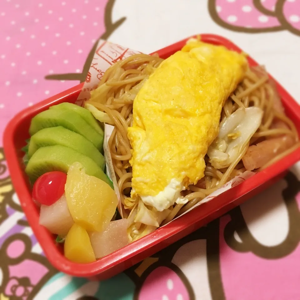 高校3年♬女子 パスタ焼きそば弁当|あこみさん