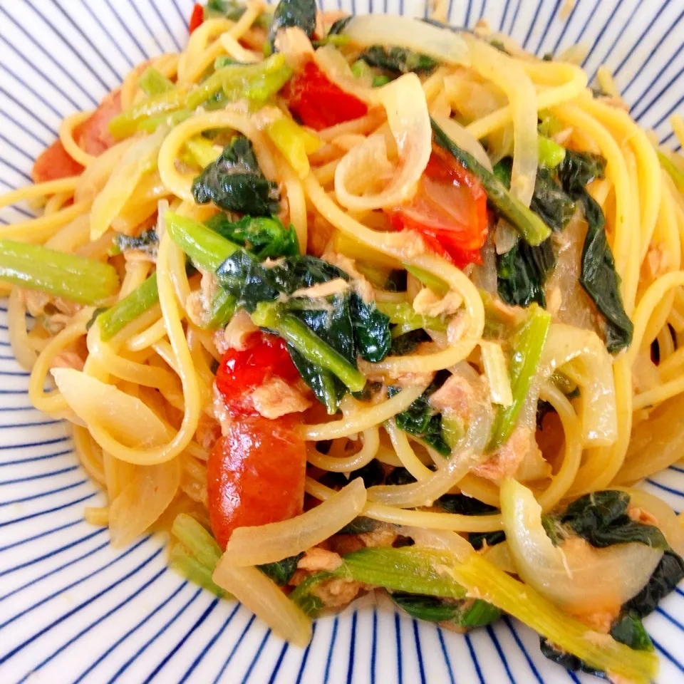 ほうれん草とツナの和風パスタ🍝|Sakiko Daichoさん