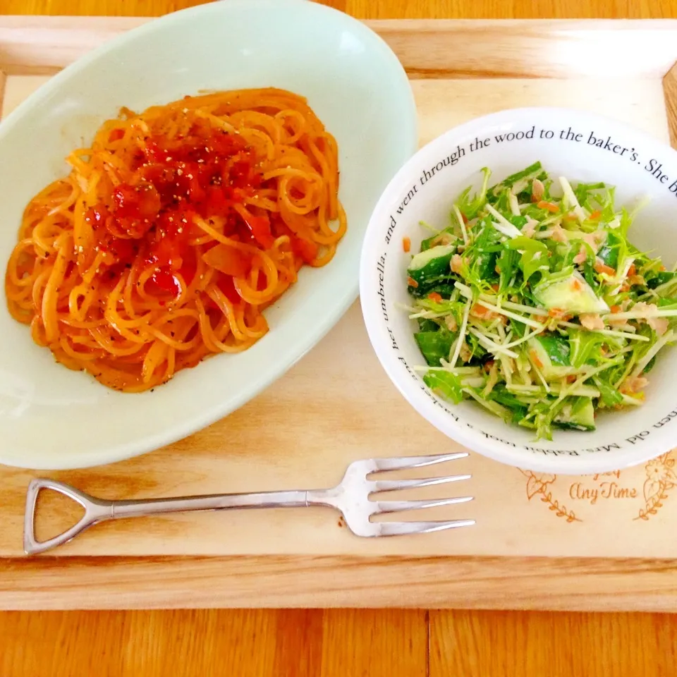 Snapdishの料理写真:パスタのお昼ごはん🍝|Sakiko Daichoさん