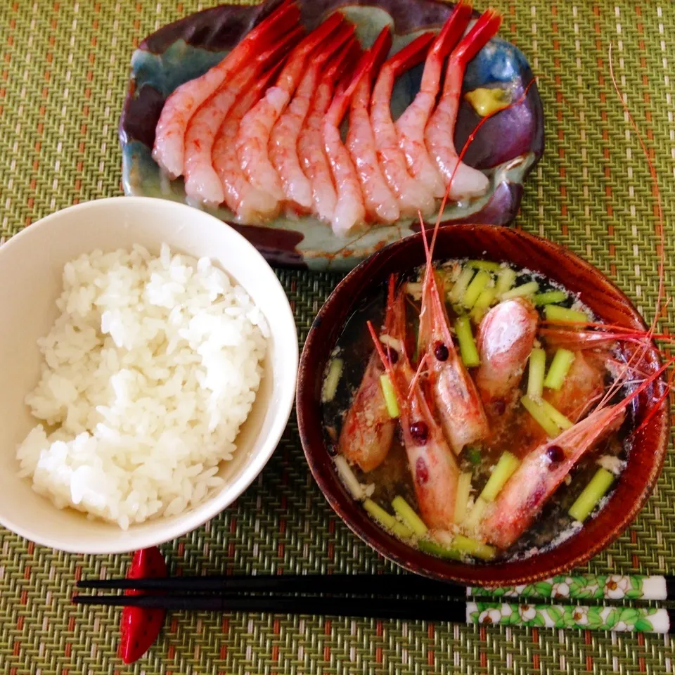 Snapdishの料理写真:甘エビのお昼ごはん🦐|Sakiko Daichoさん