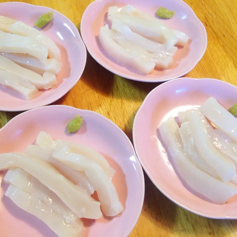 Snapdishの料理写真:蛸の頭の刺身🐙|Sakiko Daichoさん