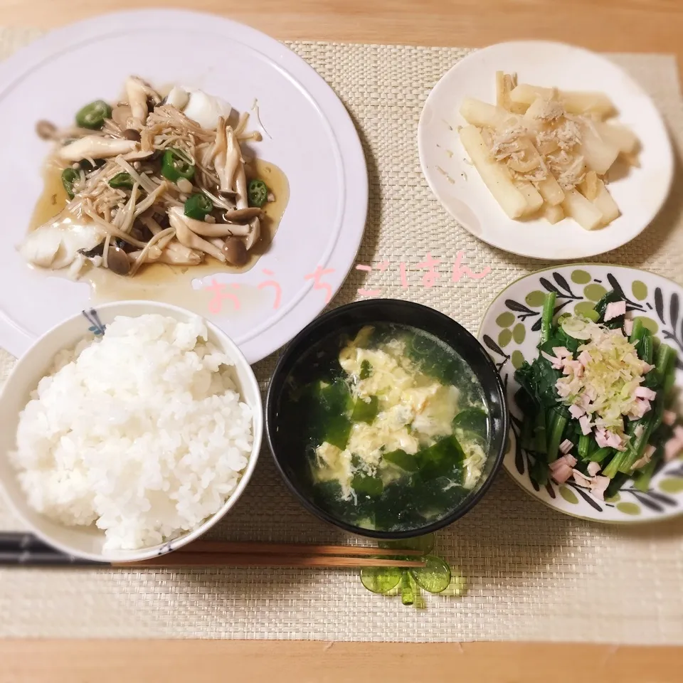 Snapdishの料理写真:たらのきのこあんかけ定食♡|miffyさん