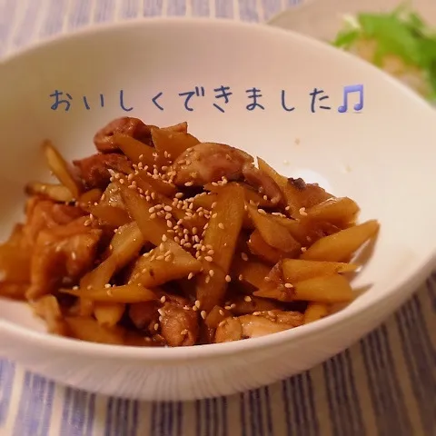 鶏肉とごぼうの酢じょうゆ煮|miffyさん
