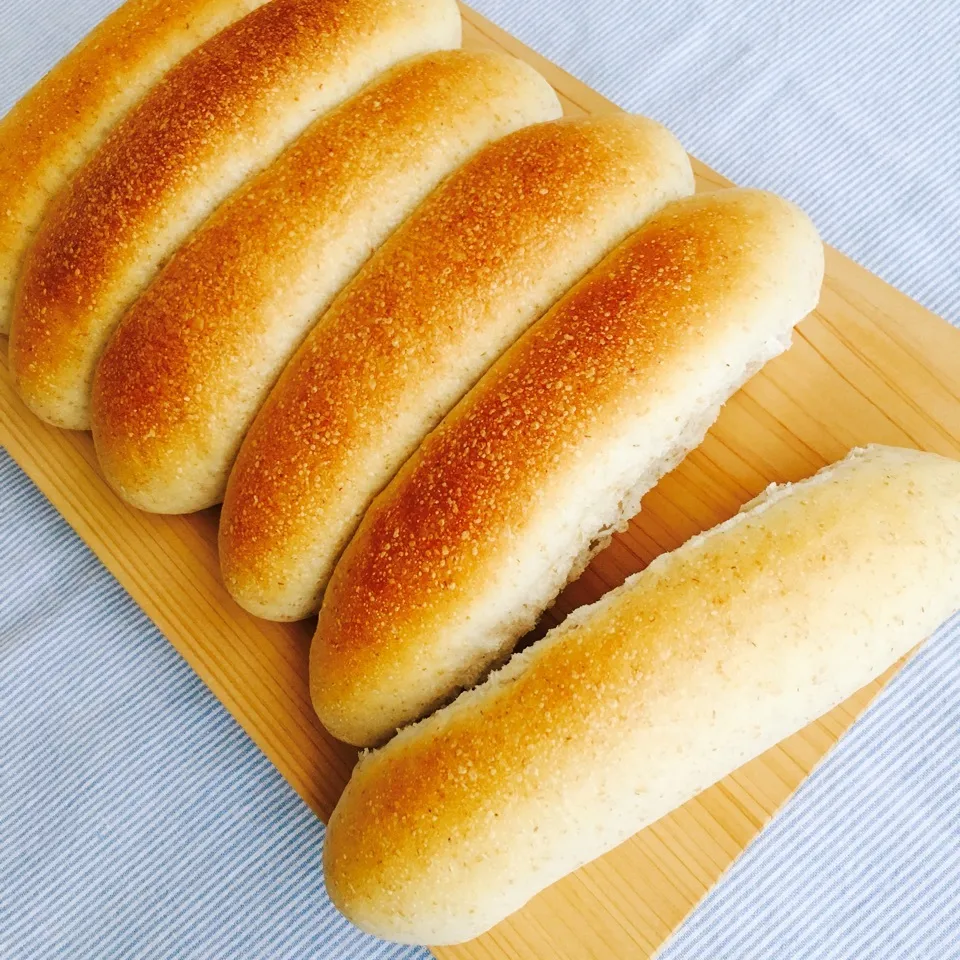 全粒粉入りちぎりドックパン レモン酵母|インコ夫人さん