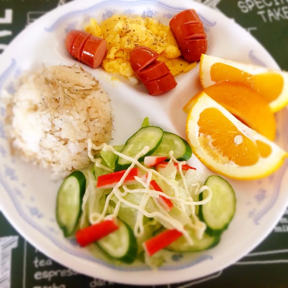 Snapdishの料理写真:ワンプレート朝ごはん^_^|Sakiko Daichoさん