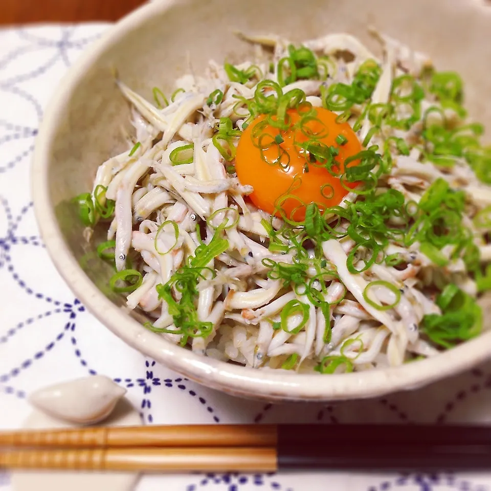 Snapdishの料理写真:いかなごの釜揚げ丼|インコ夫人さん