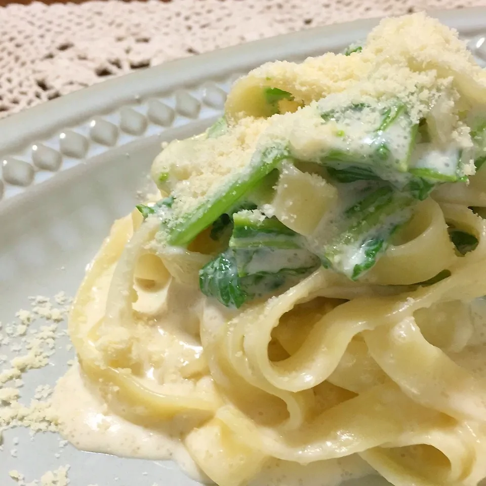 Snapdishの料理写真:パスタ＊菜の花たらこクリーム|みゆゆさん