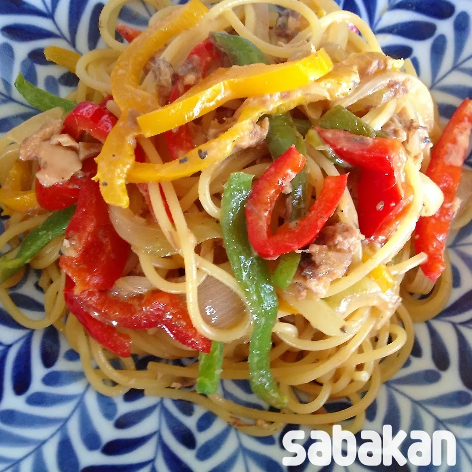 鯖の水煮缶でめんつゆマヨパスタ♡|Sakiko Daichoさん