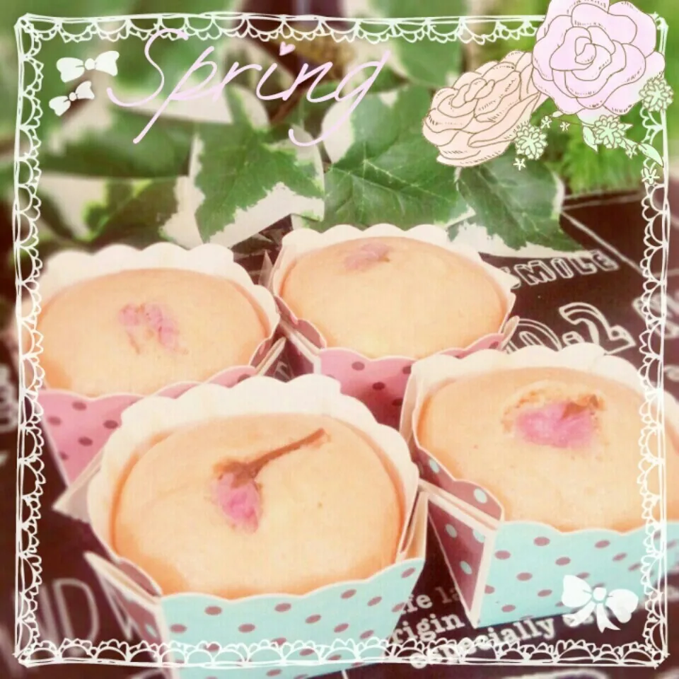 桜色~甘酒とあんこの蒸しケーキ(*´˘`*)♡|❥°₊↤ꤾᴞЕ↦₊°❥さん