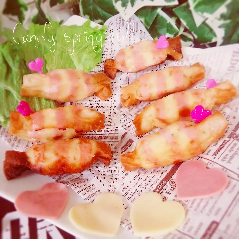 Snapdishの料理写真:かわいい♡しましまキャンディ春巻き~(*´˘`*)♡|❥°₊↤ꤾᴞЕ↦₊°❥さん