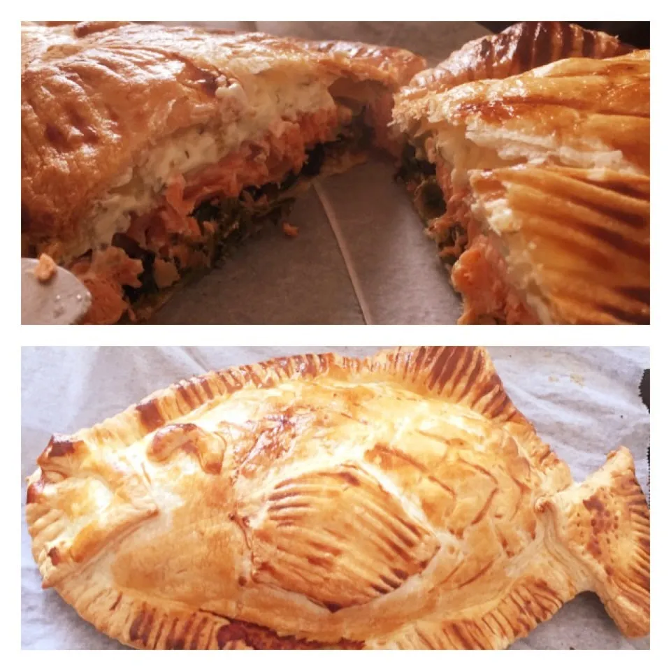 サーモンとほうれん草とクリームチーズのパイ包み♡|まーちゃんさん